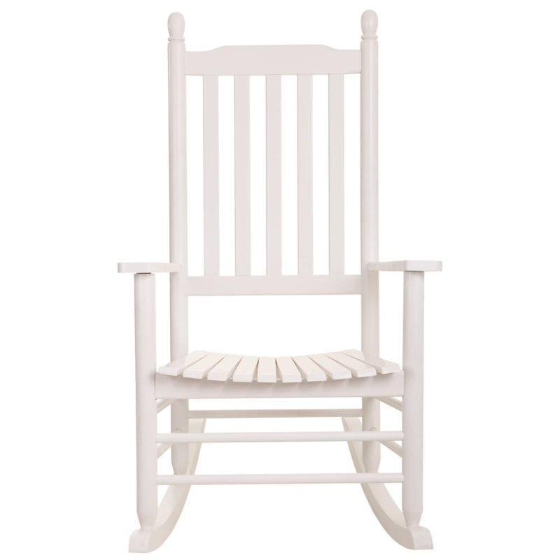 Aelia Solid Wood Rocking Chair, White