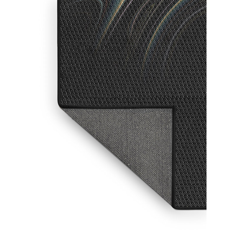 Tapis noir tissé à la machine, Rectangle 6 pi x 9 pi