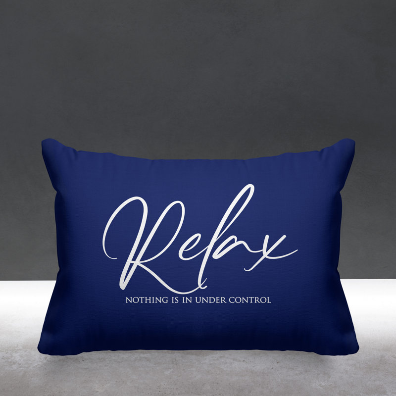 Aspire Outdoor Reversible Throw Pillow, Navy Blue