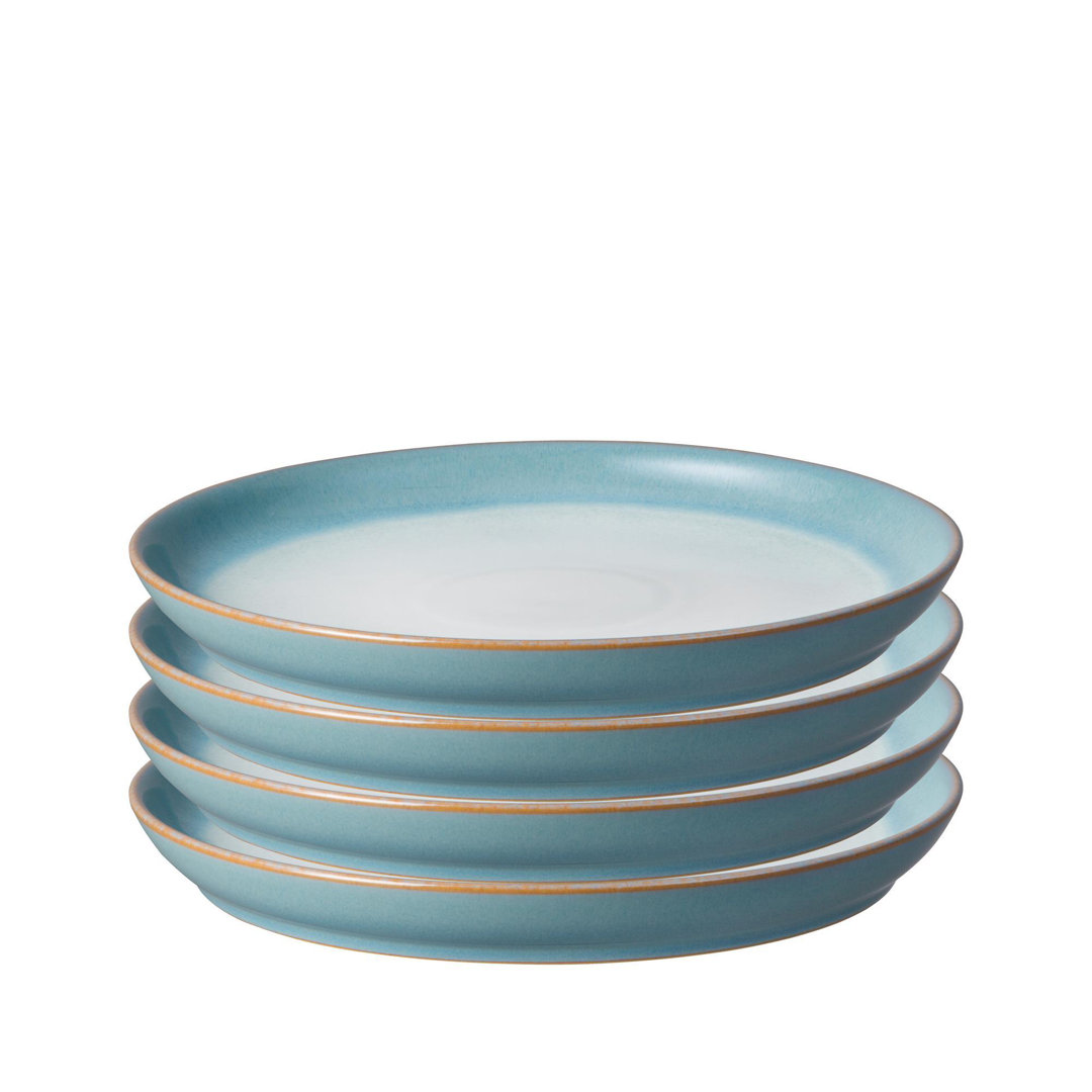 Denby Azure Haze Coupe Dinner Plates (Set of 4) Denby