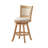 Swivel Upholstered Counter Stool with Solid Wood Frame-69426708
