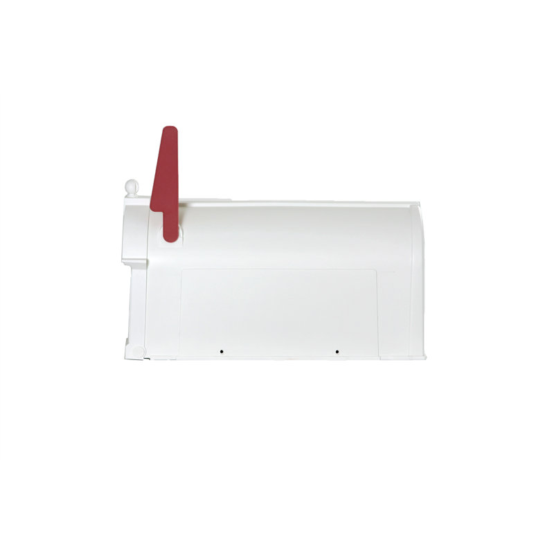 Ambrose Large White Lockable Plastic Post Mount Mailbox