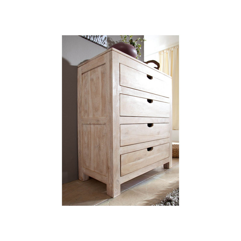 4 Drawer 85cm W Solid Wood Dresser