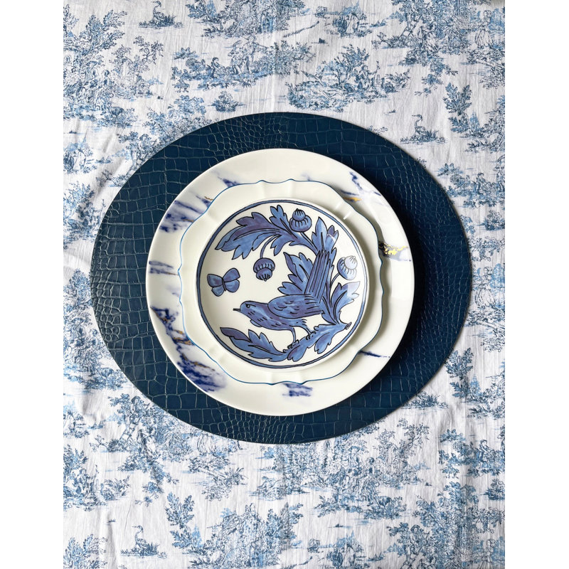 Marble Azure Bone China Dinner Plate