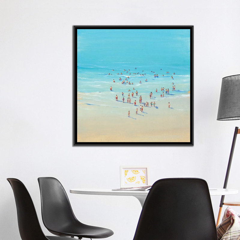 « beach day ii » par grégory o pi-impression du cadre photo, H 37 po x l 37 po x P 1,5 po, Toile avec cadre noir
