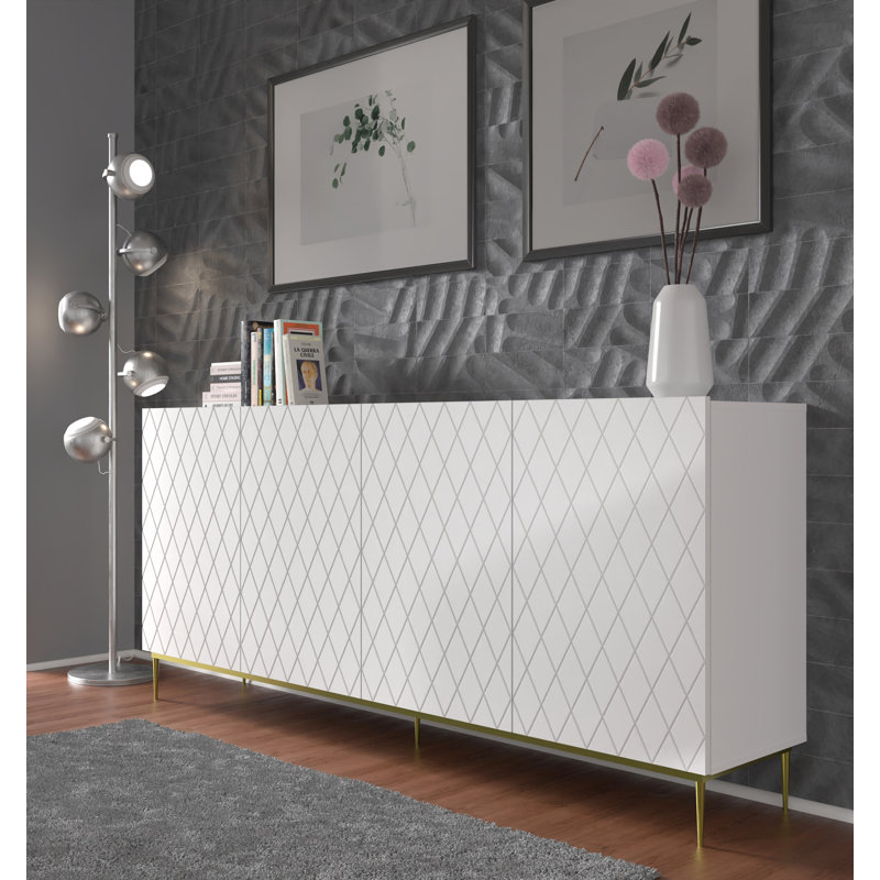 Altis 192.6cm Sideboard, White Matt/Gold
