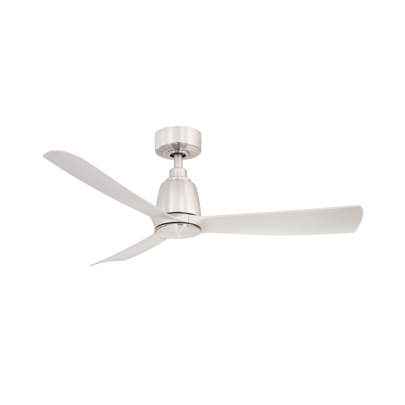 Kute 52 inch Indoor/Outdoor Smart Ceiling Fan with Remote Control - Brushed Nickel with Brushed Nickel blades, Brushed Nickel