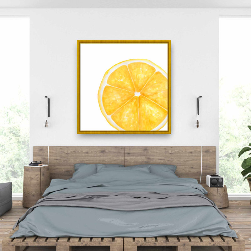 Toile encadrée jaune Lime Slice | Reproduction d'art