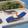 Ensemble de chaises longues inclinables 74,8 po avec coussins et table Rashara