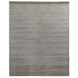 Super Tibetan Geometric Area Rug in Gray/Ivory