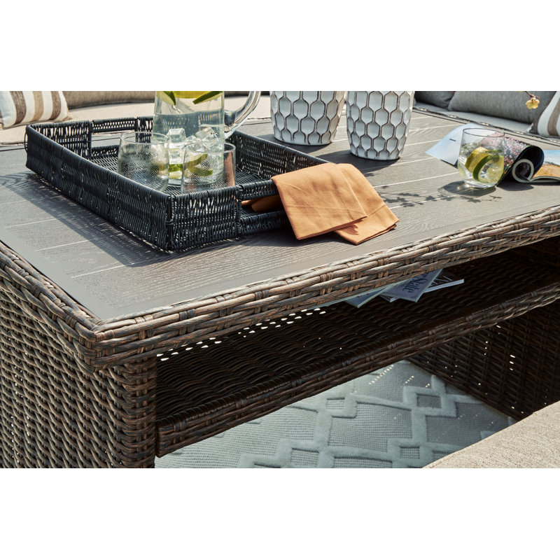 Chaudhary Rectangular Outdoor Side Table , 35.5 " W 59 " D