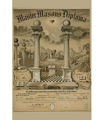 " Masonic Symbols Master Masons Diploma "