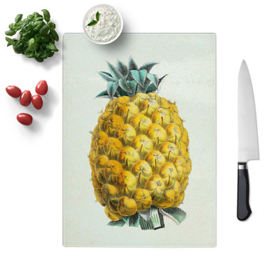 Glass Illustration of A Pineapple Chopping Board
