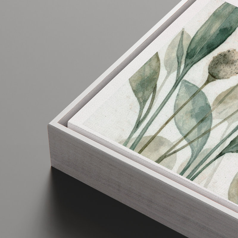 «Green Botanical», reproduction d'art encadrée, H 24 po x l 16 po, Blanc