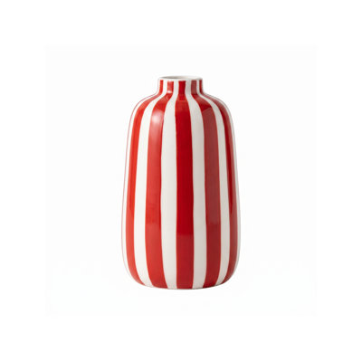 Red Striped Decorative Vase