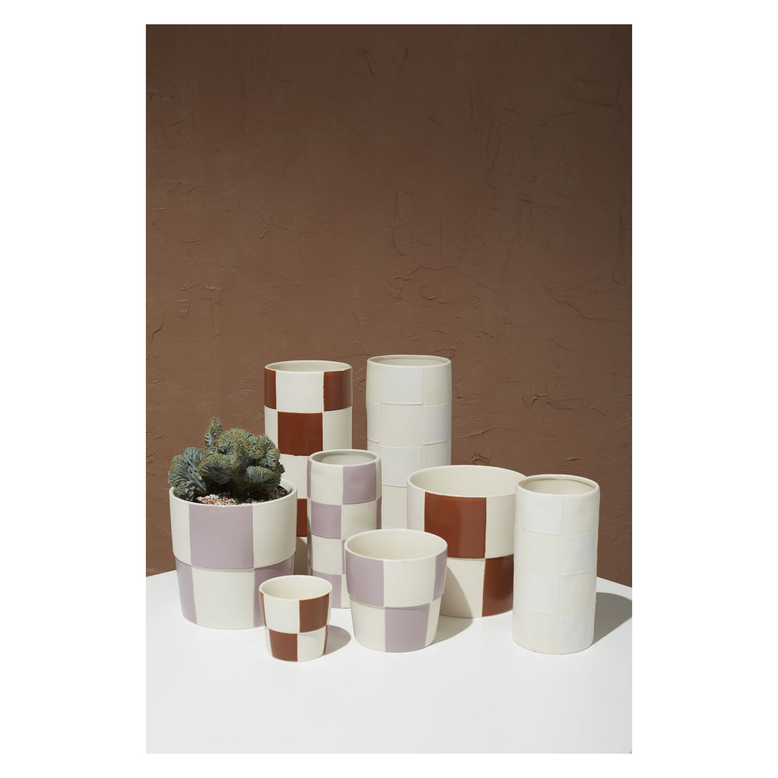 Checkerboard Vase 5"x 12", 8" H x 4" W x 4" D