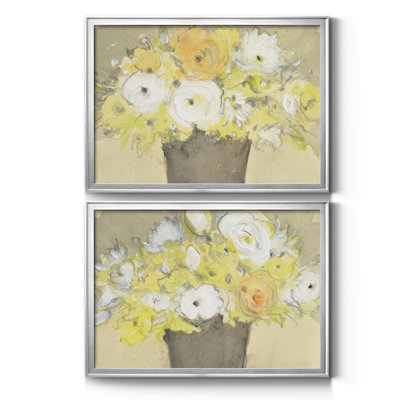 Table Bouquet I - ensemble de 2 peintures encadrées