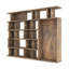 Bibliothèque rustique avec section garde-robe ouverte