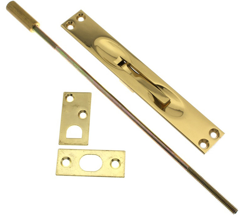 Solid Brass Extension Flush Bolt, Polished Brass