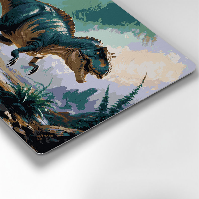 «Dinosaur Styracosaurus», art mural en métal noir, H 11 po x l 14 po