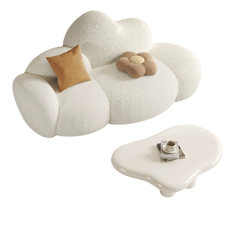 Creative cloud-shaped sofa tea table combination