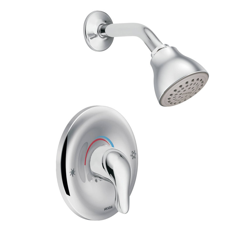 Chateau Shower Faucet with Lever Handle and Posi-Temp, Chrome / Polished Brass