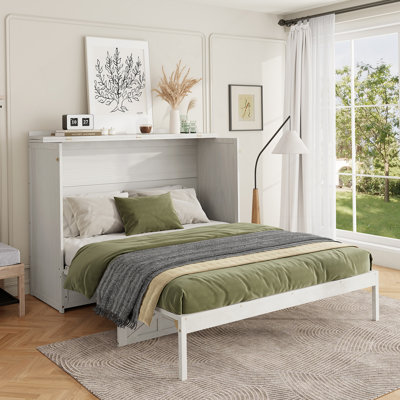 Lit escamotable avec grands tiroirs et port USB