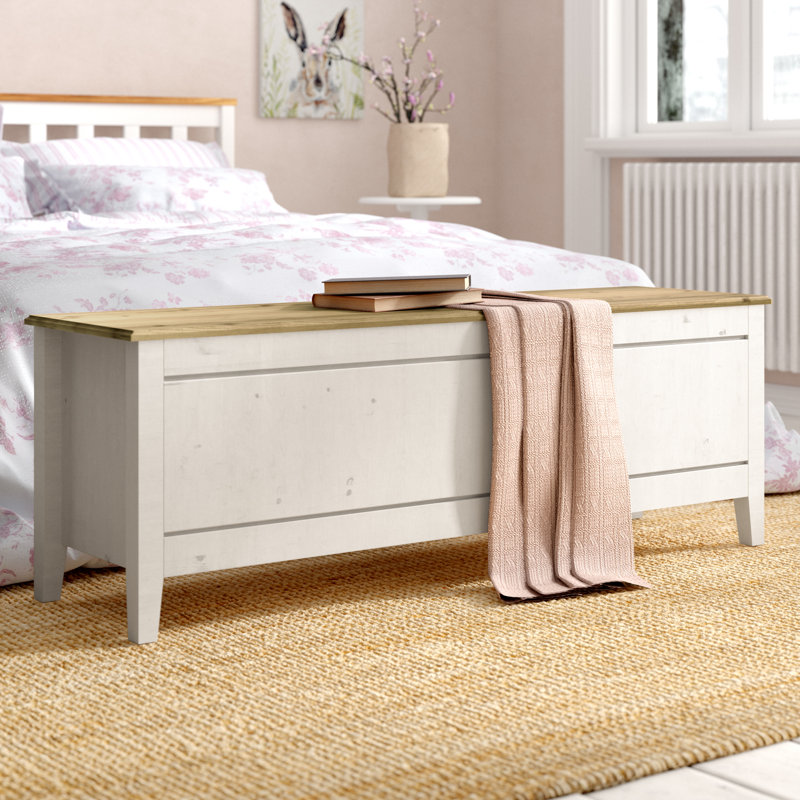 Addie Blanket Chest, White/Brown