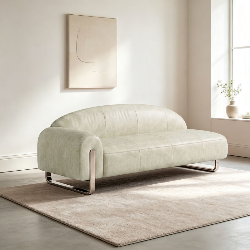 Upholstered Chaise Lounge, Off-White
