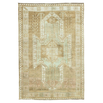 Vintage One-of-a-Kind 7'0" X 10'3" Wool Area Rug Cream