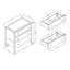 Commode 3 tiroirs, brun moyen