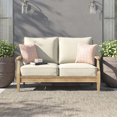 Arikka 55.5'' Wide Straight Eucalyptus Loveseat with Cushions