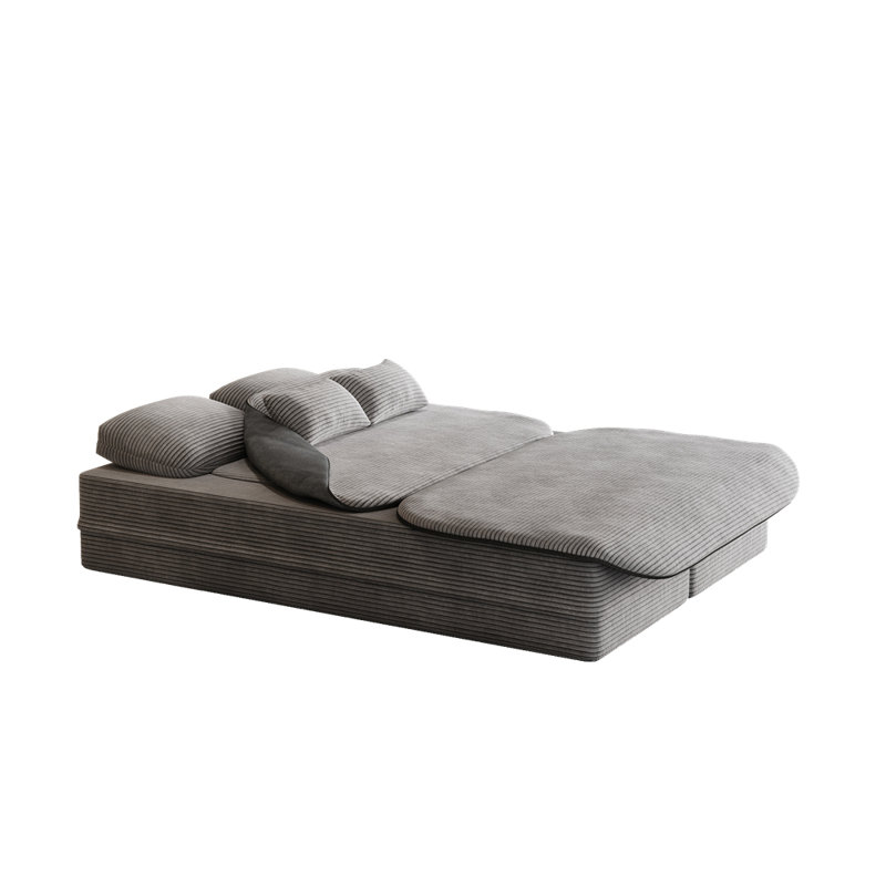 Canapé-lit pliable et convertible en mousse 75 po 2-en-1 Boneless de Boneless, Gris