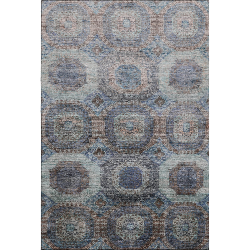Premium Machine Washable Mayfield AMF1944 Panels Rug, Rectangle 3' x 5'