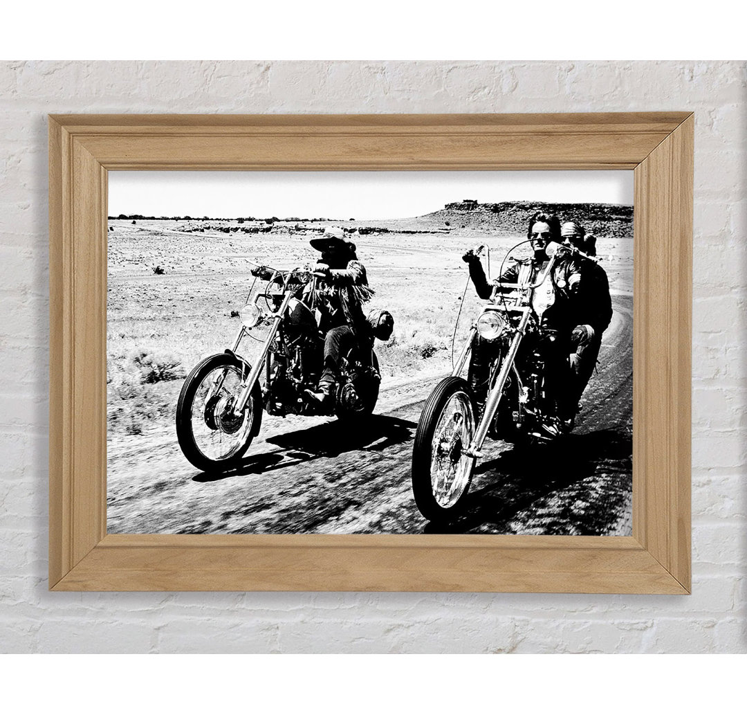 Easy Rider Motorbike Drive B N W - Einzelne Bilderrahmen Kunstdrucke