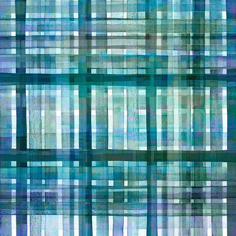 Ensemble de housse de couette en microfibre DiaNoche par Julia Di Sano - carreaux bleu vert pastel