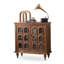 Buffet en bois massif brun et verre