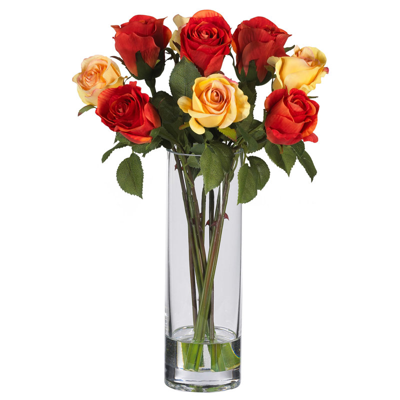 Vase en soie en verre rose