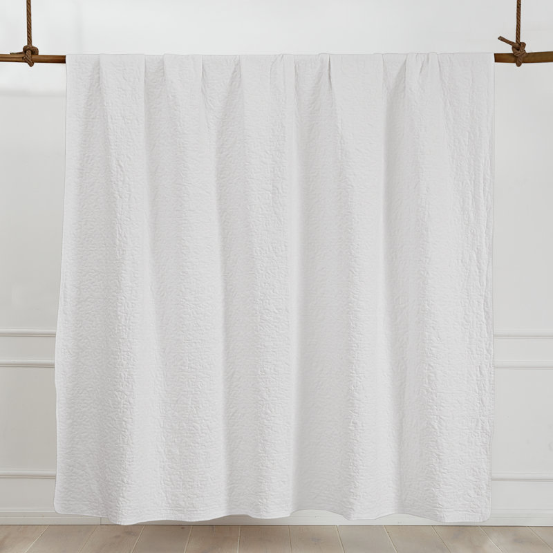 White Twin Microfiber Reversible Quilt Set with Sham
