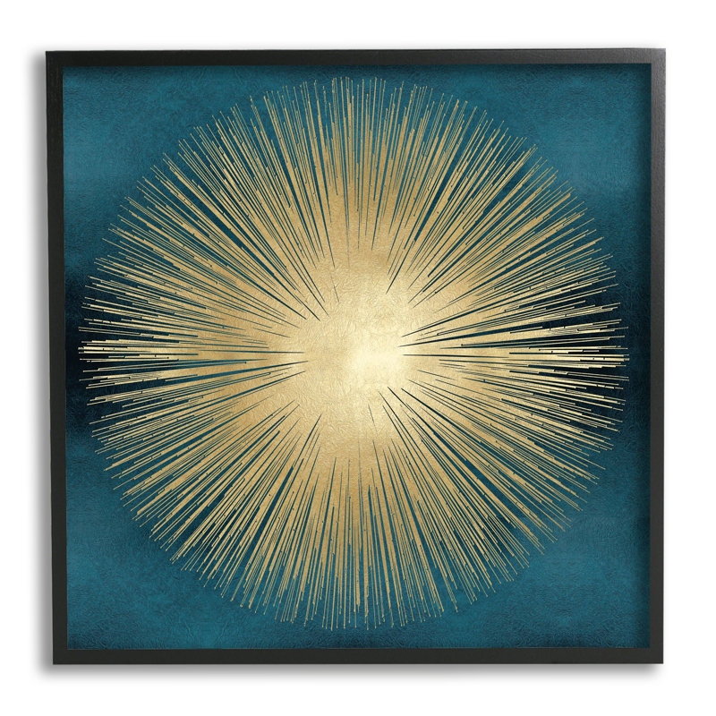 Déco soleil levant sur bleu foncé - impression, H 24 po x l 24 po x P 1,5 po, Giclée encadrée noir minuit