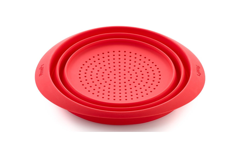Passoire en silicone brillant, Rouge