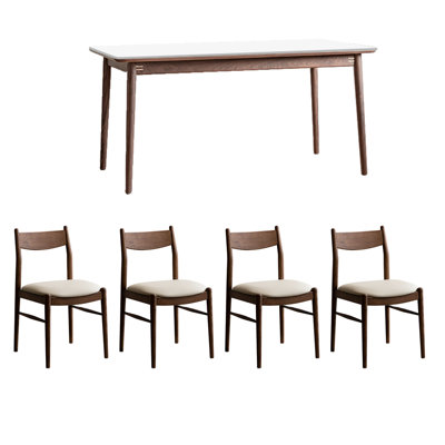 Durable Slate & Walnut Wood Dining Table Sets.