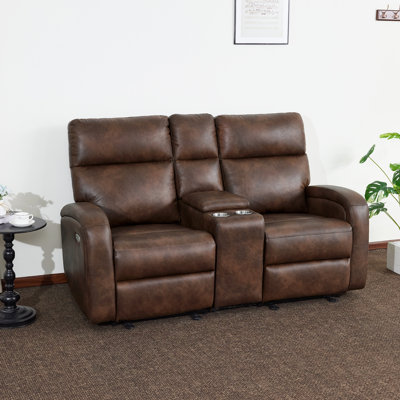 Zero Wall Power Loveseat Recliner with Storage Console, Reclining Loveseat Sofa