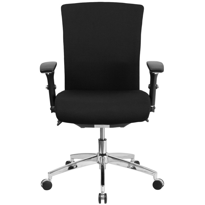 Black Mesh and Fabric Adjustable Executive Swivel Chair