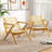 Teak Wood Patio Chair w/Webbing Seat & Backrest Mid-century Accent Chair