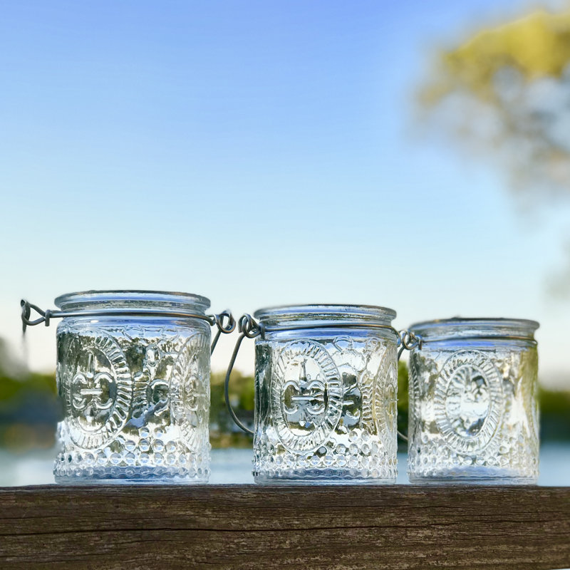 Ensemble de porte-votives en verre 3 pièces Fleur Di Lise