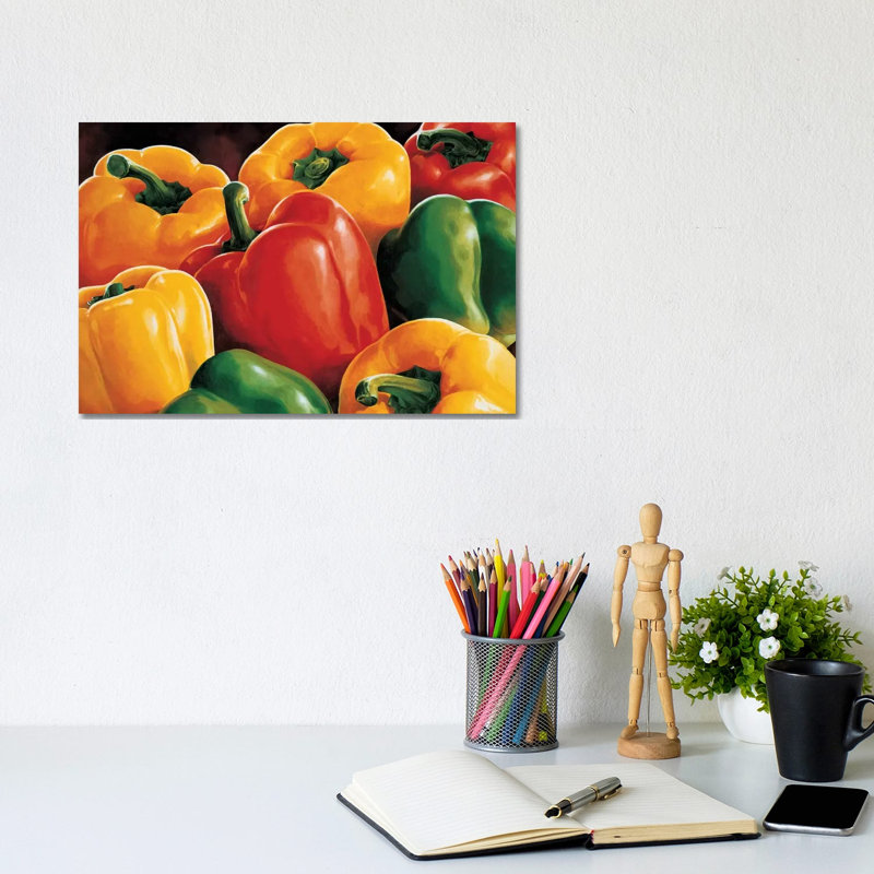 Peperoni by Stefania Mottinelli - Wrapped Canvas Print, 20.32 cm H x 30.48 cm W
