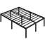 38cm H Black Metal Bed Frame With Non-slip Design, Steel Slat Support-691931848