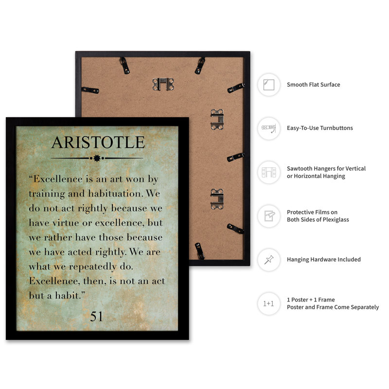 Aristote excellence, Cadre noir, 24"H x 32"W, Poster