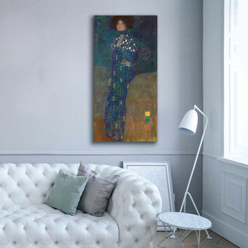 'Bildnis Emilie Floge' by Gustav Klimt, Canvas Wall Art, 60" H x 30" W x 1.5" D